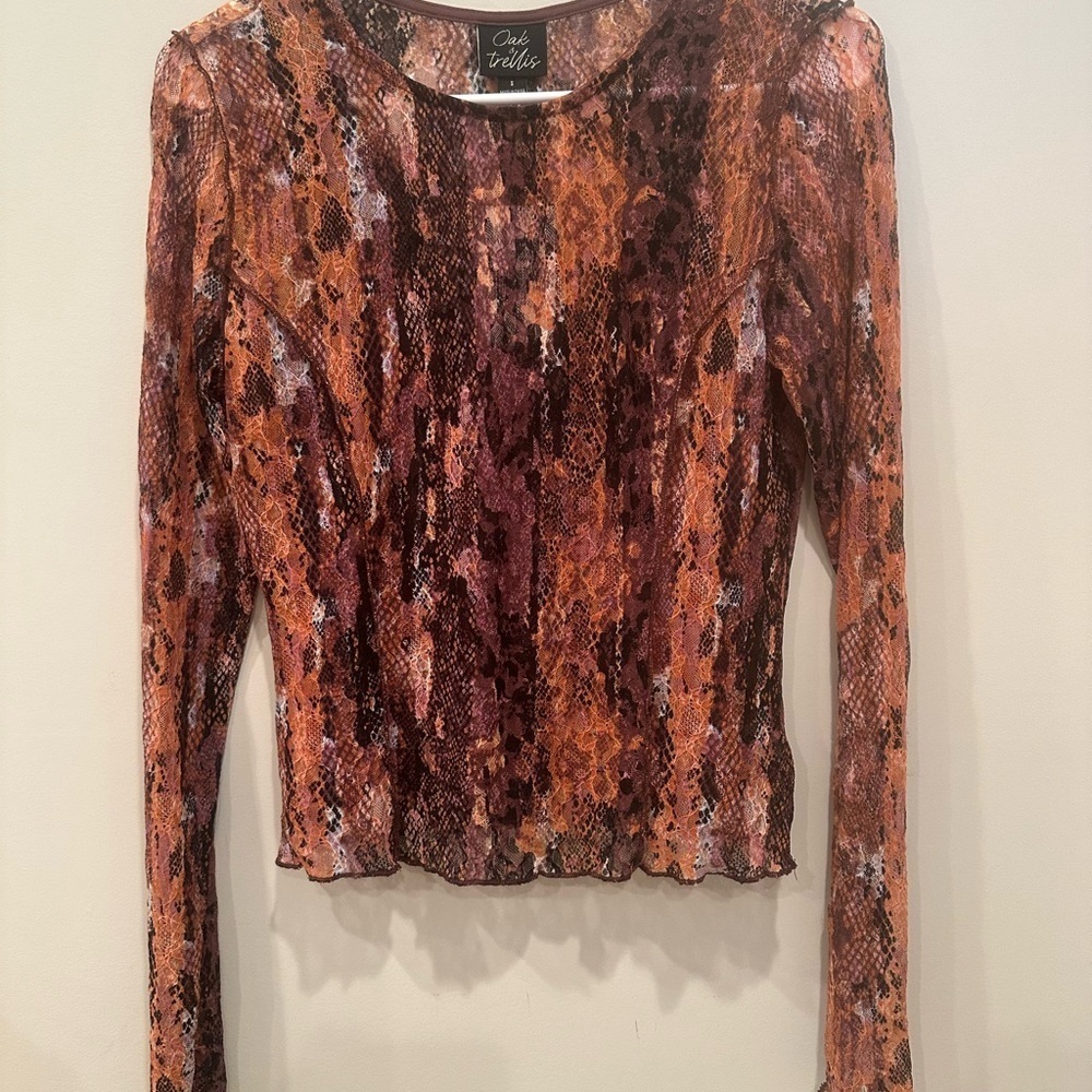 NWT Sheer Blouse with Tank Dark Whimsigoth Fairy Fall Festival Grunge Sz S - Picture 2 of 12